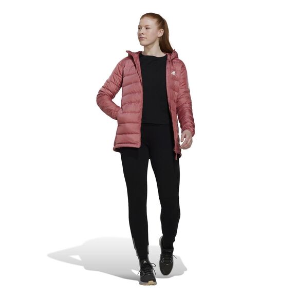 adidas Essentials Light Down Hooded Parka Jacket Wonder Red HK4620 Women's L - Picture 4 of 16